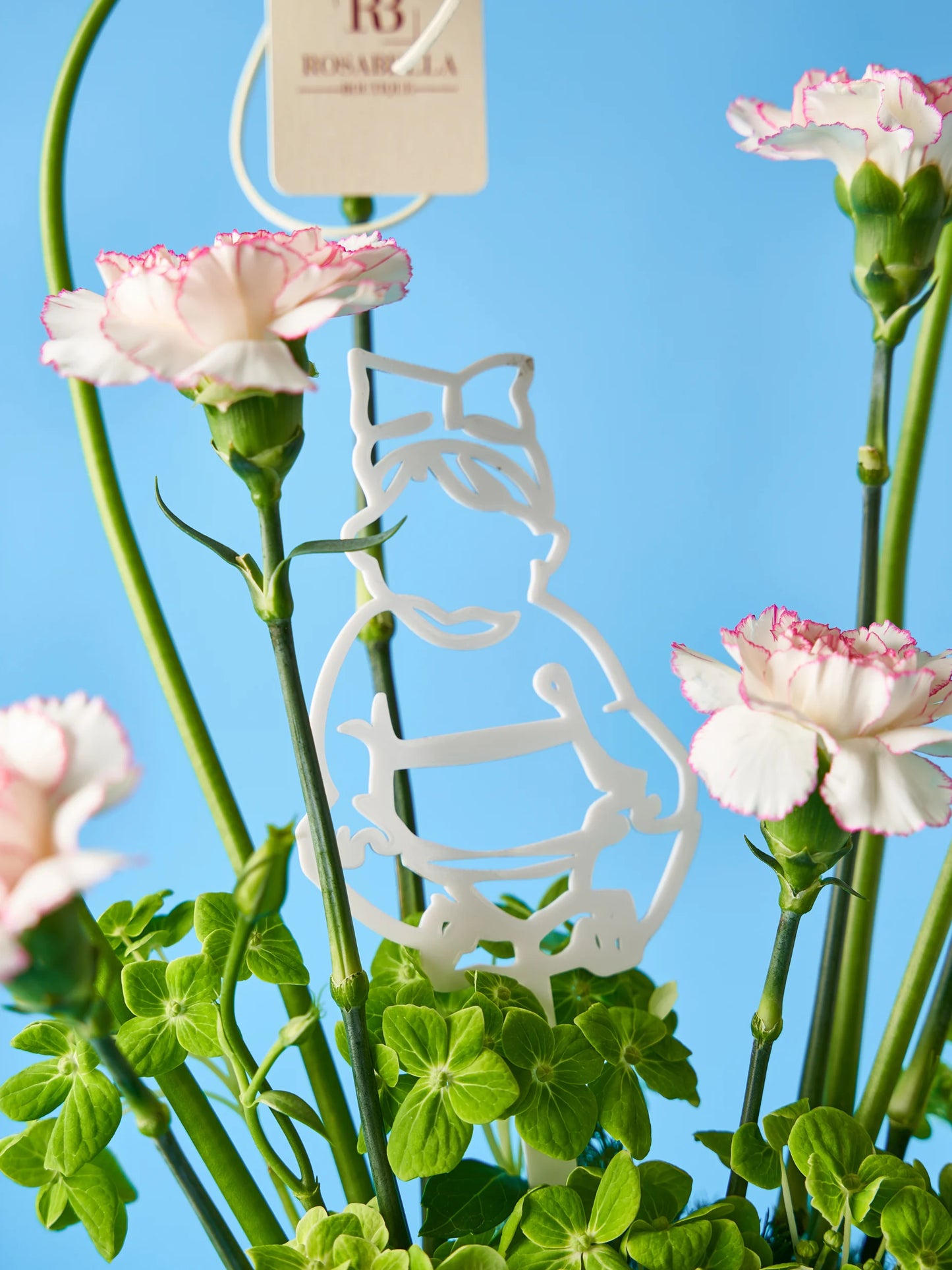 Little Wonder Vase Arrangement with delicate pink blooms and lush greens in a tall vase, crafted by Rosabella Boutique with flower delivery available to Dubai and Sharjah.